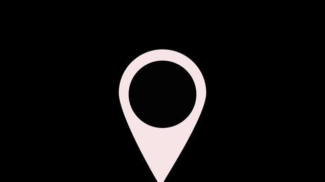 Minimalist location pin icon vector illustration isolated on background, abstract map pointer or gps navigation pointer symbol for destination, travel direction, position marker,