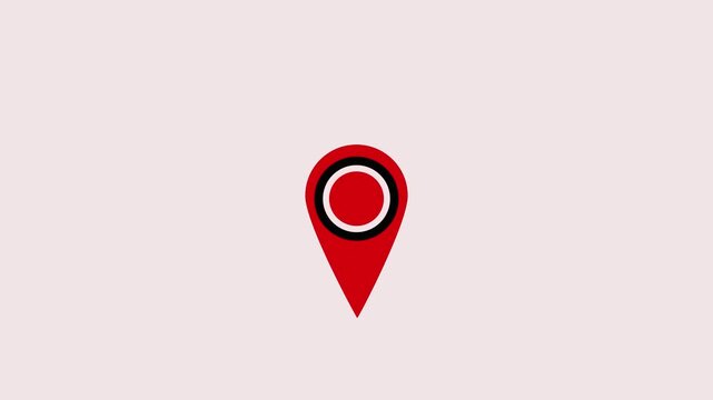 Minimalist location pin icon vector illustration isolated on background, abstract map pointer or gps navigation pointer symbol for destination, travel direction, position marker,