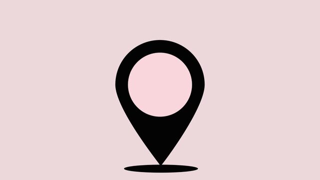 Minimalist location pin icon vector illustration isolated on background, abstract map pointer or gps navigation pointer symbol for destination, travel direction, position marker,