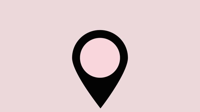 Minimalist location pin icon vector illustration isolated on background, abstract map pointer or gps navigation pointer symbol for destination, travel direction, position marker,