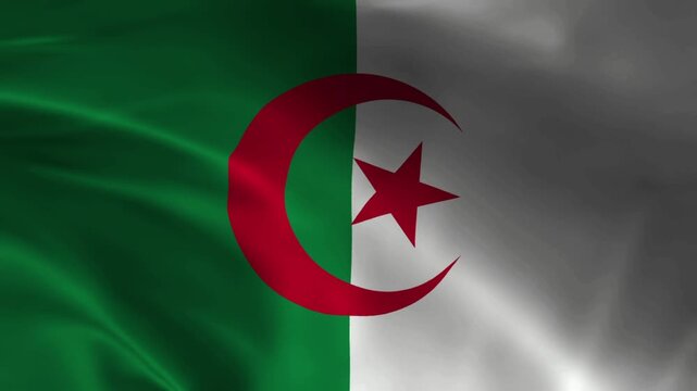 waving flag of algeria
