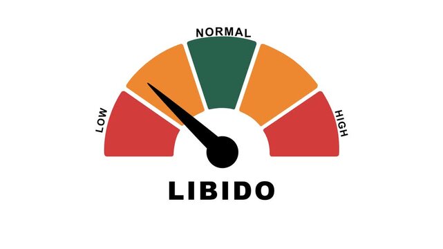 Libido Level Indicator Gauge: High, Average, and Low Sexual Desire Meters Illustration Motion graphic 4k animation video.