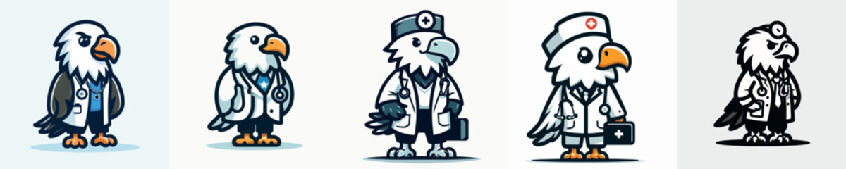 Eagle icon wearing a doctor's costume