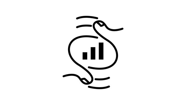 Market economy symbol, black isolated vector silhouette
