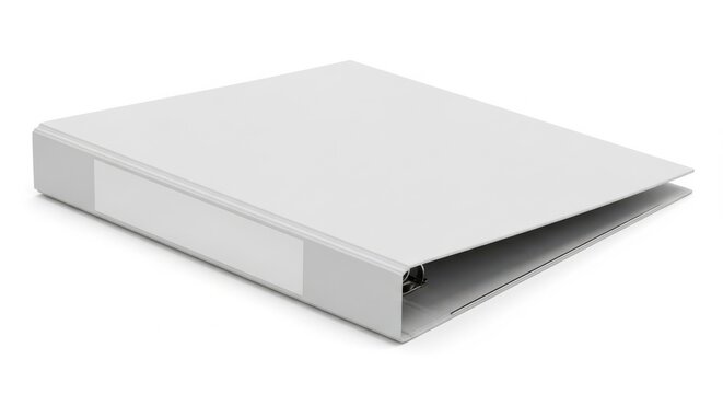Blank white binder isolated on white background