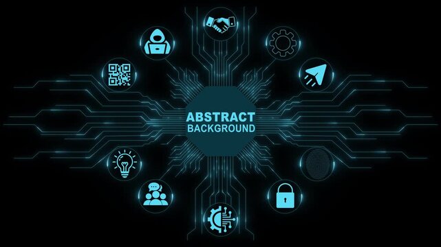 Futuristic Digital Technology Abstract Background with Global Business Communication Networks .Motion graphic 4k animation video.