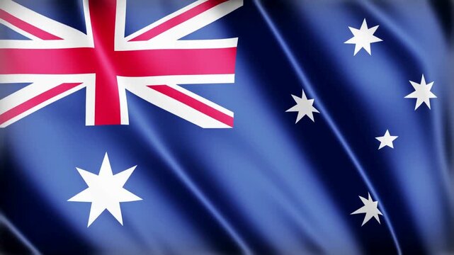 3d australia flag in the wind
