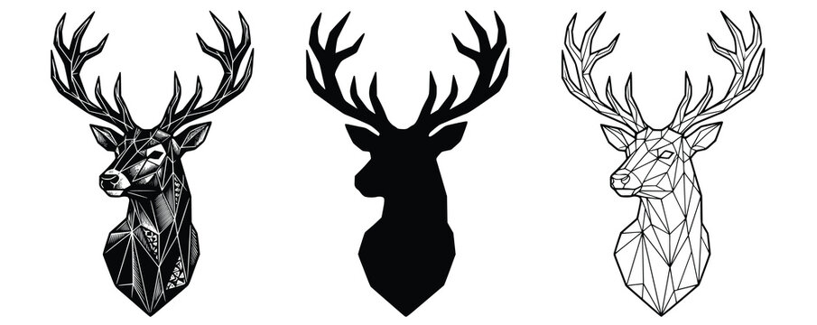 vector silhouette of a deer