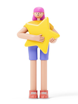 woman holding a yellow star