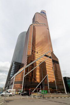Modern office glass skyscrapers of Moscow City business center, Russia