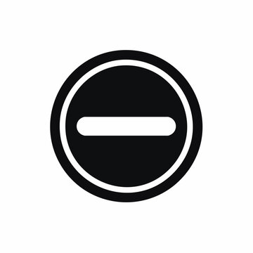 Thick black circular delete sign icon.