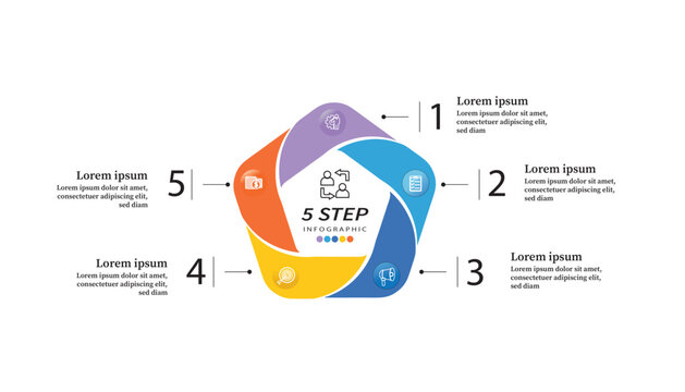 modern business infografhic template with 5, 8 option circle diagram 