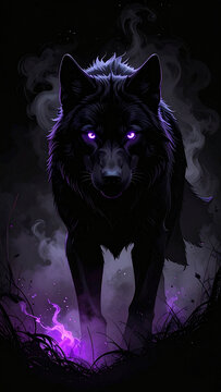 wolf howling at night