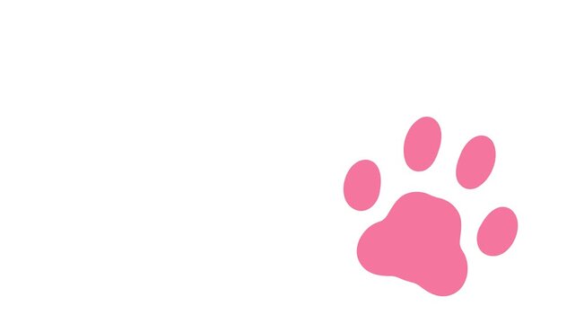 肉球　動物の足跡　CG    アニメーション　ループ動画　シンプル　ポップ　スタンプ　猫　犬　Animated animal paw print icon background.cat,dog.Loop video.