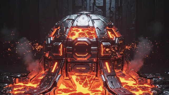 Molten Core Glows Intensely Within A Protective Shell