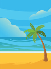 Obraz premium tropical beach with palm trees