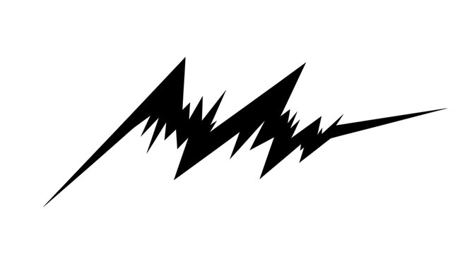 Dynamic black jagged line on a clean white background.