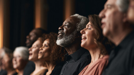Fototapeta premium Joyful Chorus Performance: Emotional Unity and Diversity in Concert