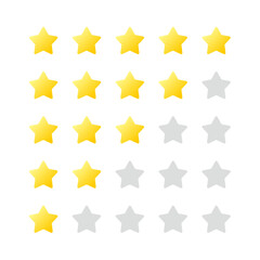Obraz premium レビュー評価 星アイコンセット 五段階評価