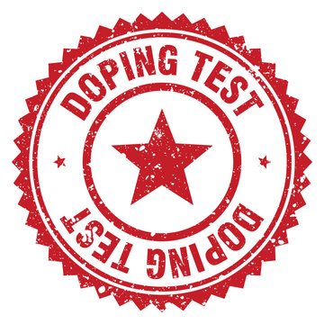 doping test red grunge round stamp. doping test stamp
