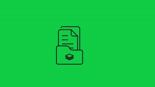 Animated of portfolio icon with motion effect, symbolizing financial planning, asset management, and investment strategy in green screen background