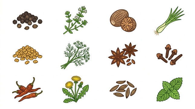 Assortment of Spices and Herbs Collection.