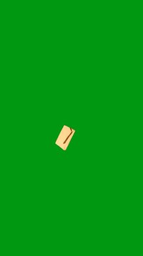Diagonal torn paper page flip transition asset animating over a green screen background for organic slideshow designs. footage motion element asset clip
