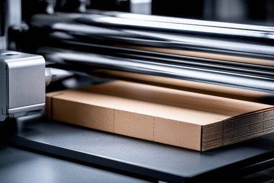 Industrial paper folding machine processing cardboard sheets