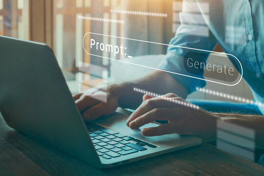 AI prompt to generate image or text, futuristic AI-powered prompt generation interface