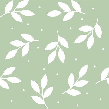 seamless background with leaves pattern, suitable for wallpaper, backdrop, textile design, packaging