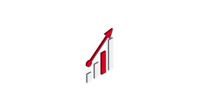 Progress Growth with Bars and Arrow Icon Animation &ndash; Business Performance and Analytics Motion Graphic