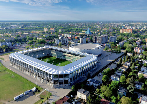 Aerial view of Radom Sport Center in Radom, Poland