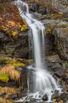 Waterfall in Stora sj&ouml;fallets national park