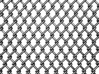 Seamless 3d render of a metallic chain link fence texture on dark background