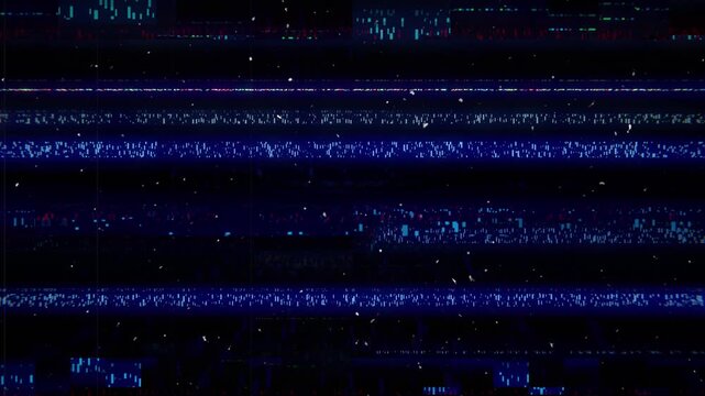 4d Damaged digital film or vhs static glitch animation for video noise and grime overlay. 