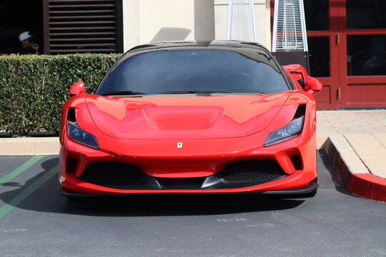 Red Ferrari F8 Tributo Sports Car 