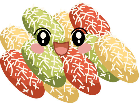 Cute Cenil Characters Food Illustration