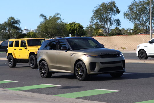 Range rover british suv on the road 