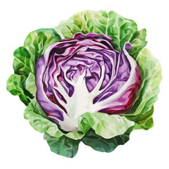 Obraz premium Coleslaw, detailed watercolor clipart vector, isolated on a pure white background.