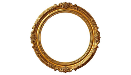 Obraz premium Ornate Gold Picture Frame Isolated on White Background