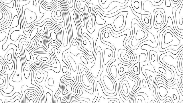 Minimalist monochrome organic fluid topographic lineament textured abstract vector background