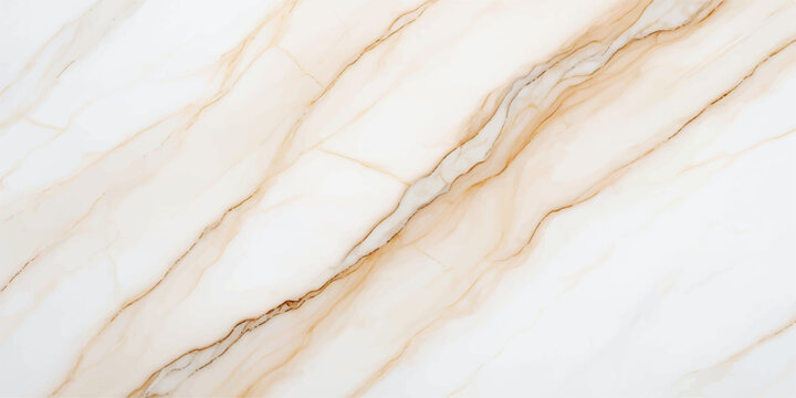 White marble texture background, beige brown veins abstract stone surface, elegant decorative pattern for luxury design projects