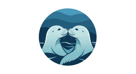 Seals in the ocean water. © Dapet