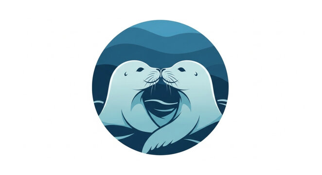Seals in the ocean water.