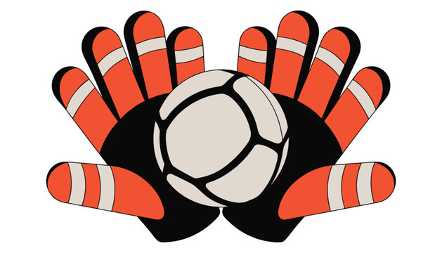 Illustration of a hand holding a volleyball