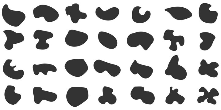 Blob shapes black collection vector design elements isolated. Random blob circles icon set. Isolated on a white background.
