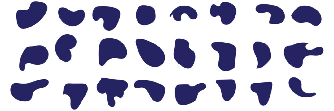 Blob shapes black collection vector design elements isolated. Random blob circles icon set. Isolated on a white background.

