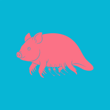 Sea Pig icon featuring a rare deep sea holothurian with a rounded body and walking legs. Clean vector design ideal for marine biology, ocean science, wildlife, and educational projects.