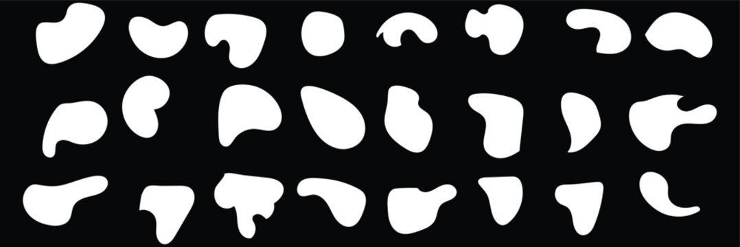 Blob shapes black collection vector design elements isolated. Random blob circles icon set. Isolated on a white background.
