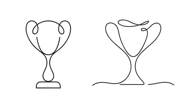 Minimalist line art of wine glasses
